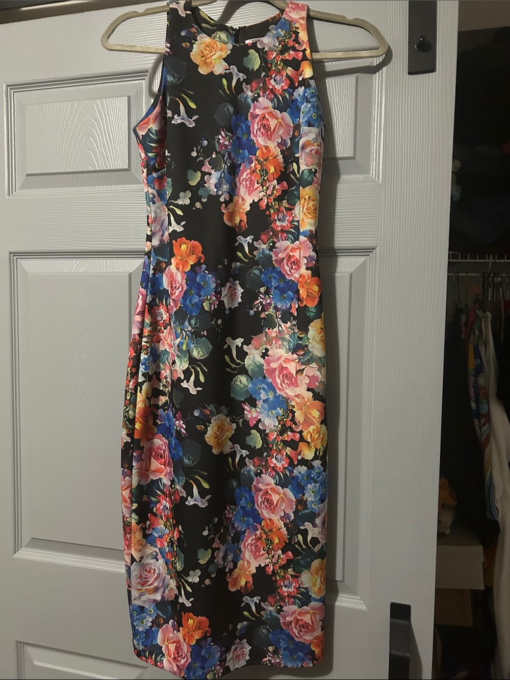 Alexia Admor Black Floral Sleeveless Midi Dress